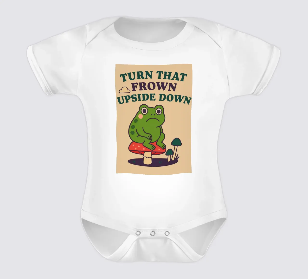 Funny Frog Turn That Frown Upside Down Kurzarm Babybody von oneone