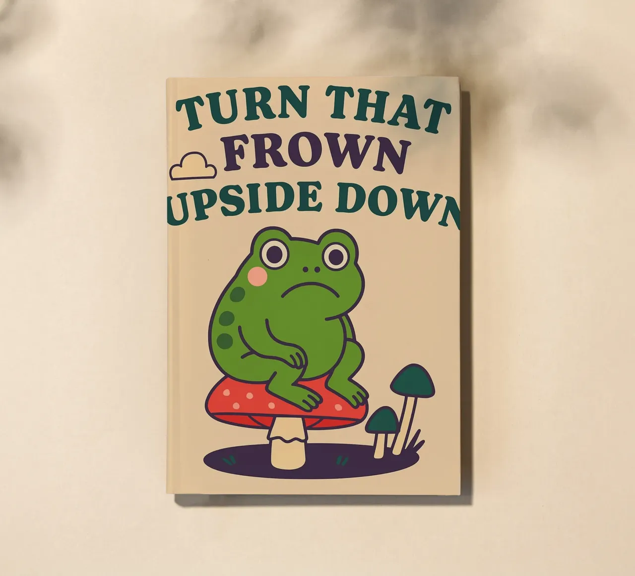 Funny Frog Turn That Frown Upside Down notebook by oneone