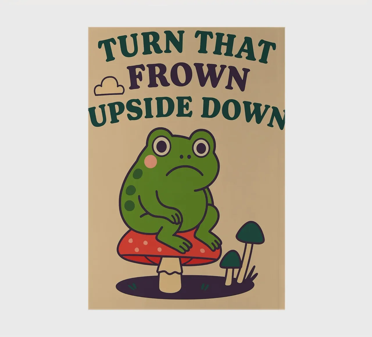 Funny Frog Turn That Frown Upside Down notebook by oneone