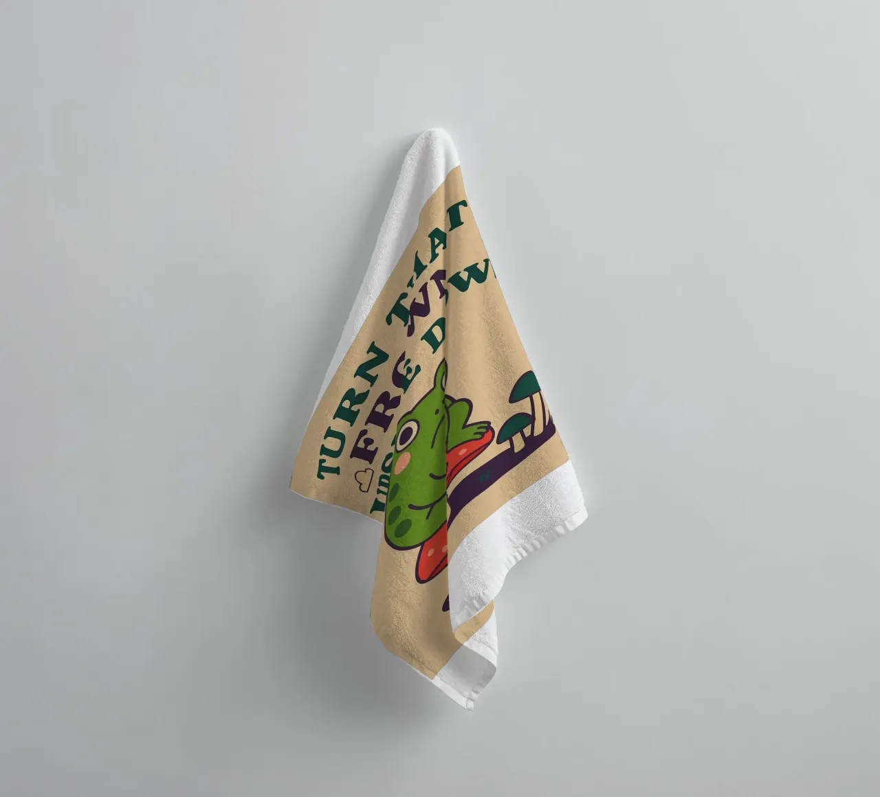 Funny Frog Turn That Frown Upside Down towel by oneone