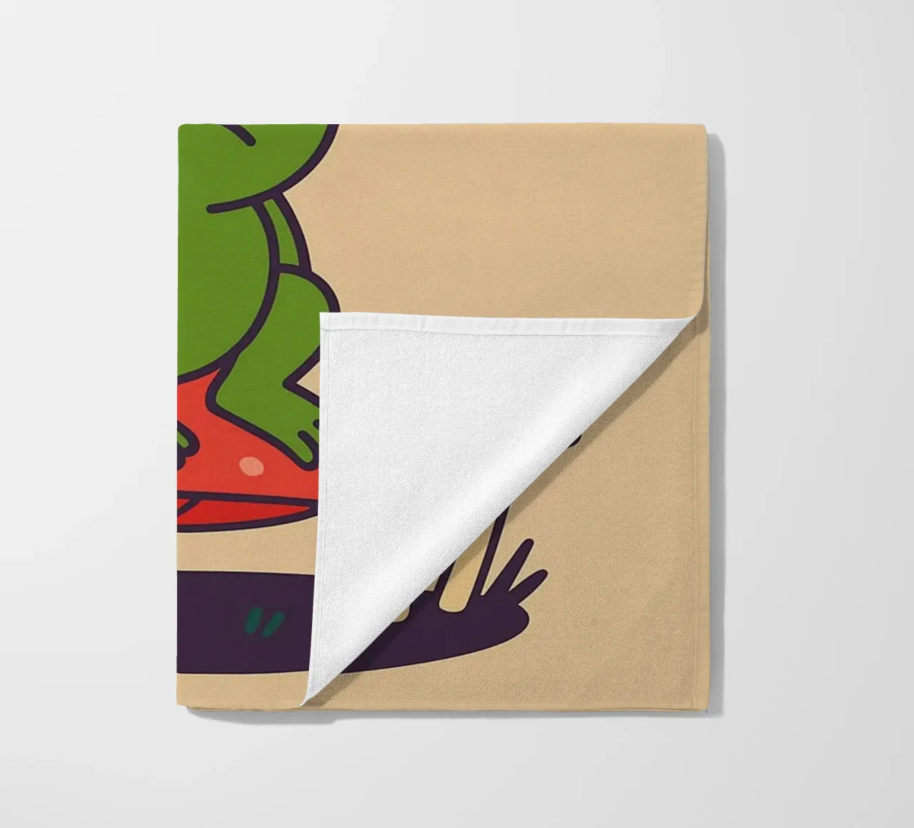 Grappige kikker zet die frons op zijn kop strandhanddoek van oneone