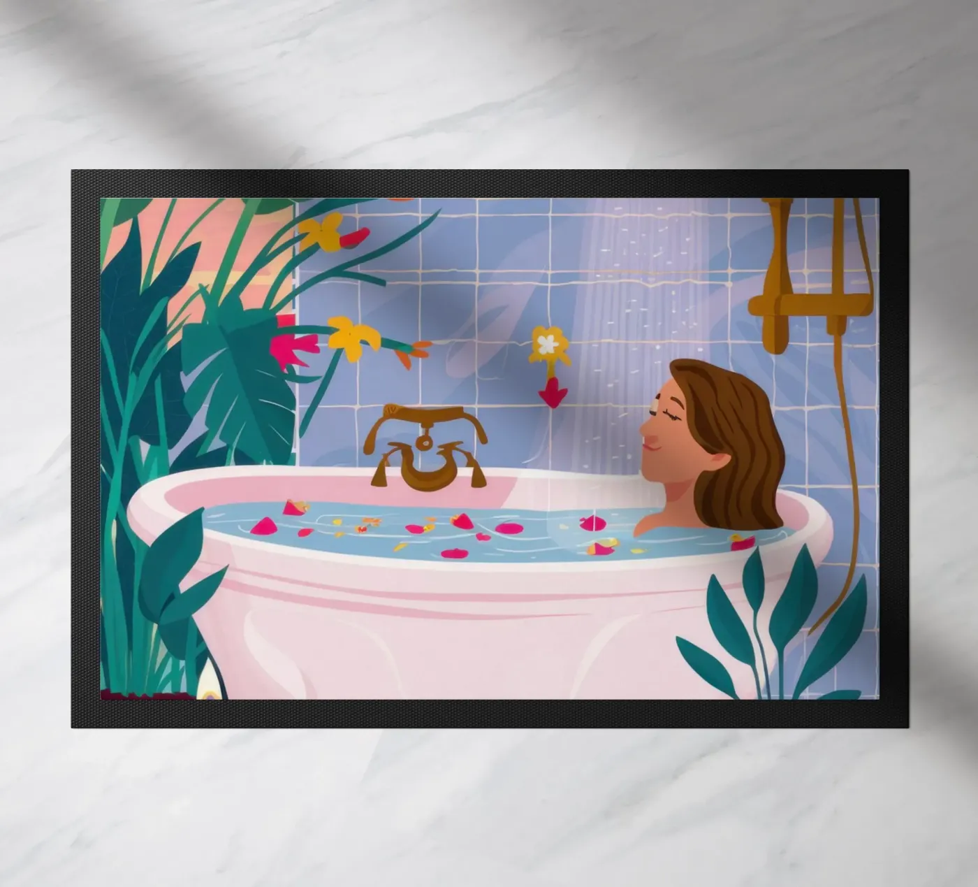 Gemeinsames Bad Serenity Fußmatte von Pale Aura