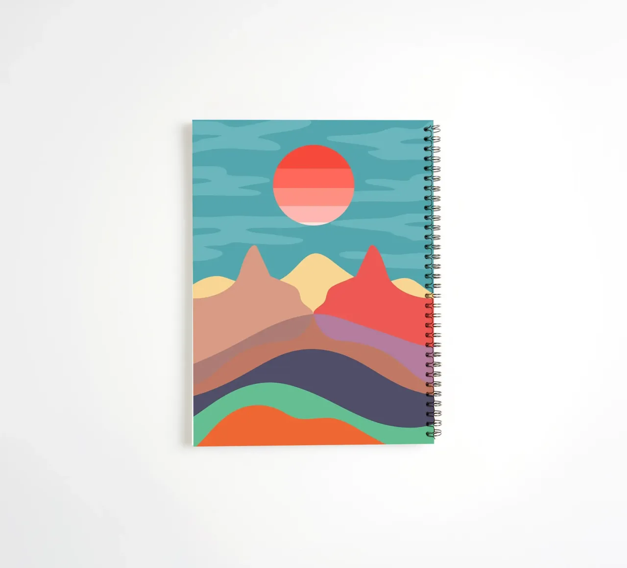 Minimal Cat landscape spiral notebook by MountainMinimalist