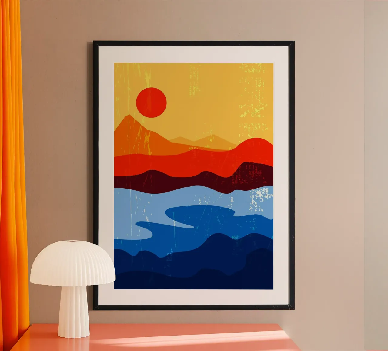 Poster di montagne e mare poster con telaio in plastica da MountainMinimalist