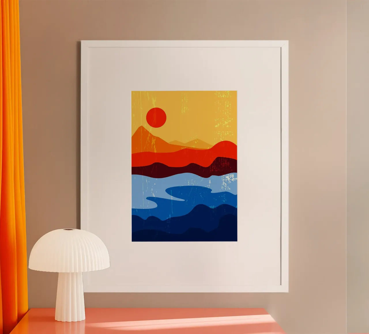Poster di montagne e mare poster con telaio in plastica da MountainMinimalist