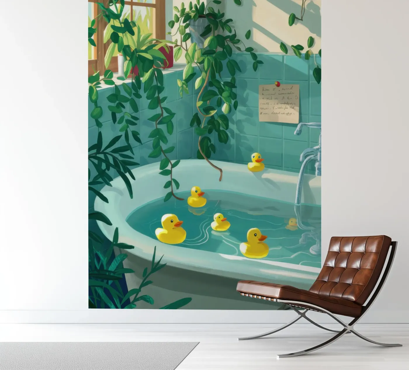 Badeend fotobehang van Pale Aura