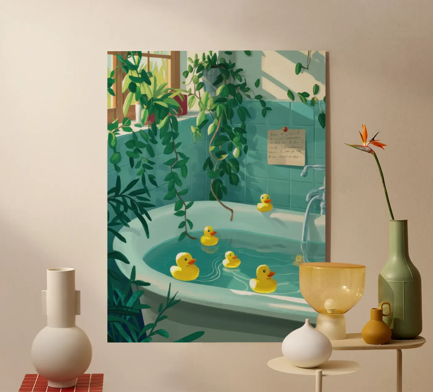 Badeend acryl van Pale Aura