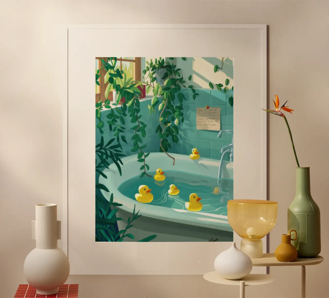 Badeend poster van Pale Aura