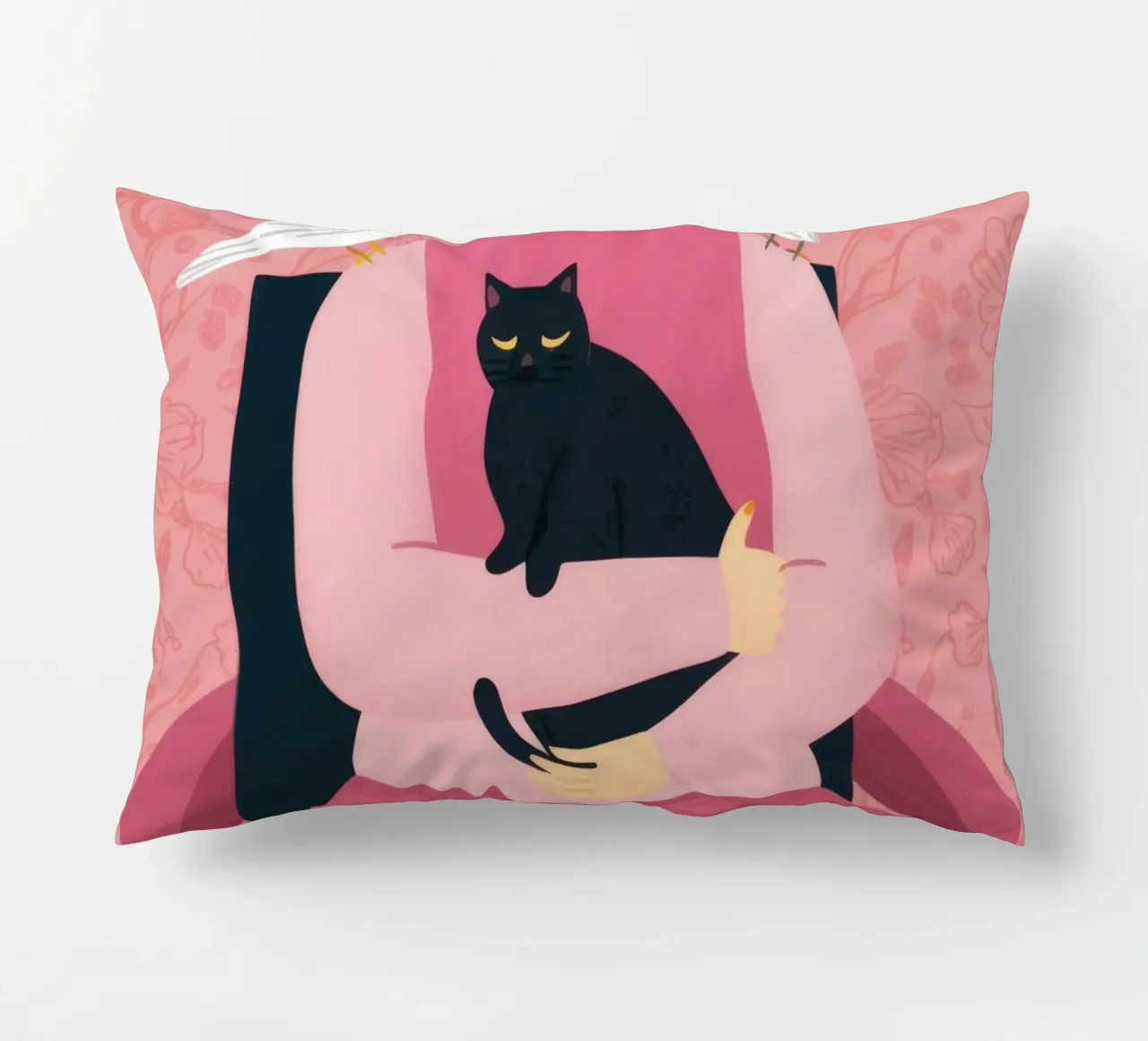 Gatto nero Colomba bianca cuscino da Marigold Tiga