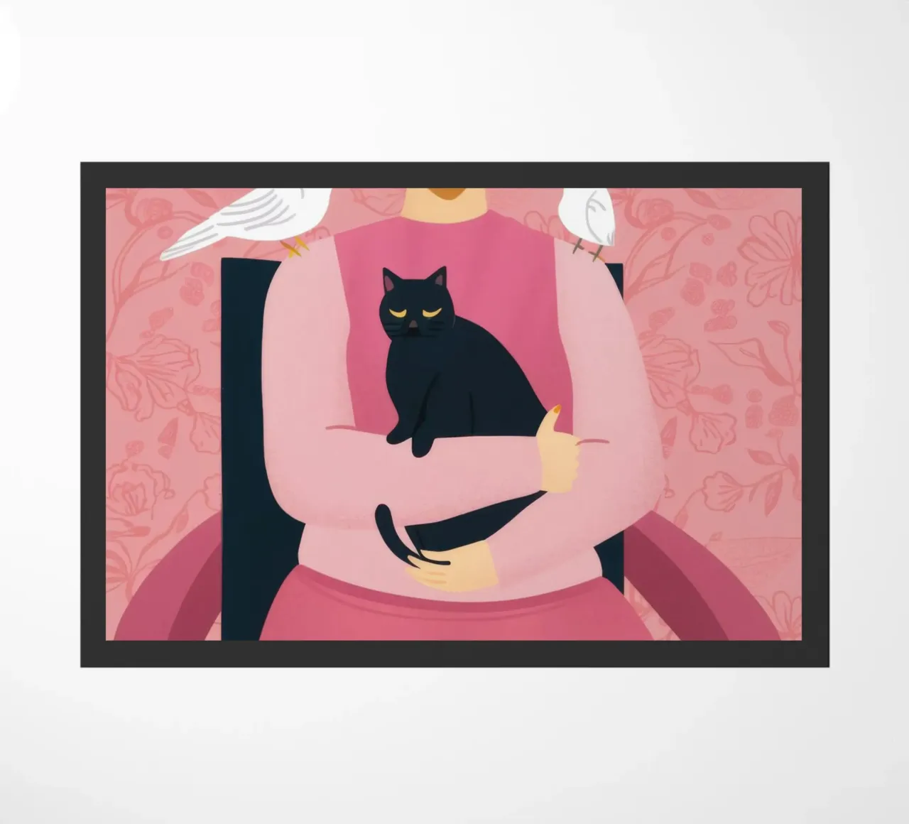 Gatto nero Colomba bianca zerbino da Marigold Tiga