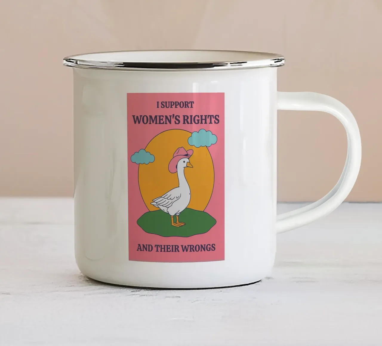 Funny Goose Support Women Right tazza in smalto da oneone