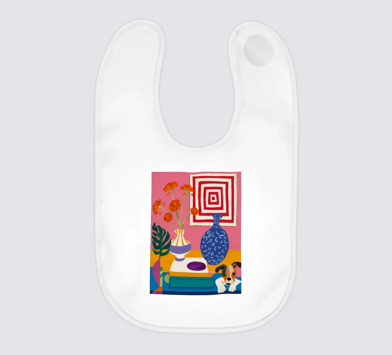 Abstract Reading Nook baby bib by Stone Decade