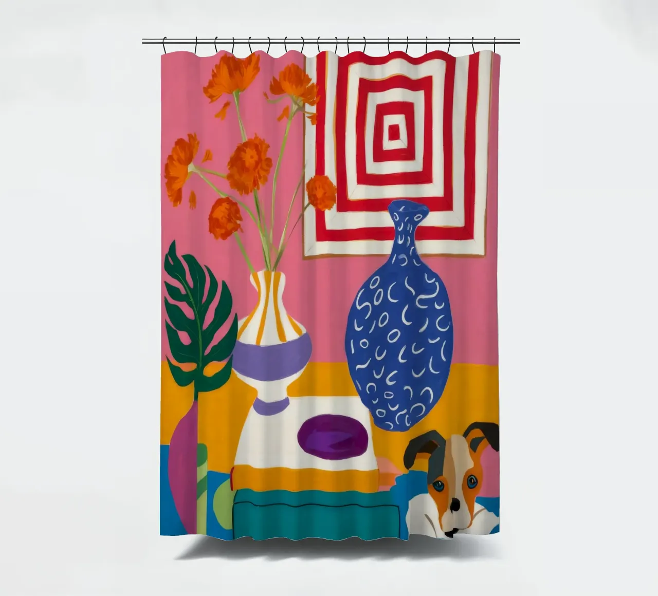 Abstract Reading Nook shower curtain by Stone Decade