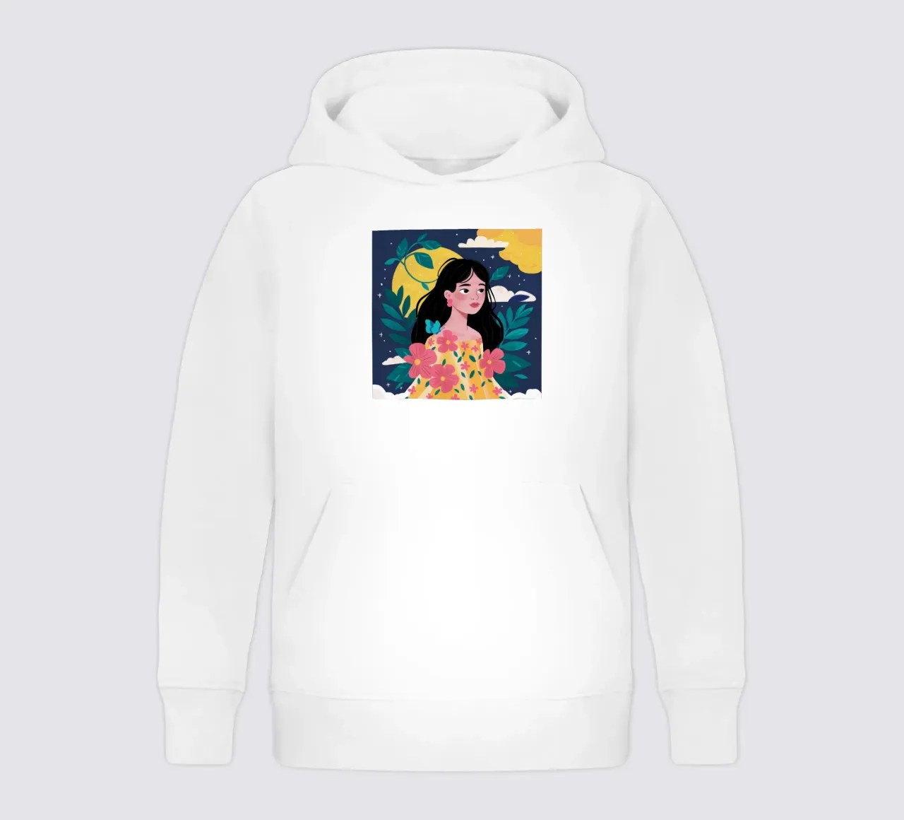 Celestial Bouquet kids hoodie by Marigold Tiga