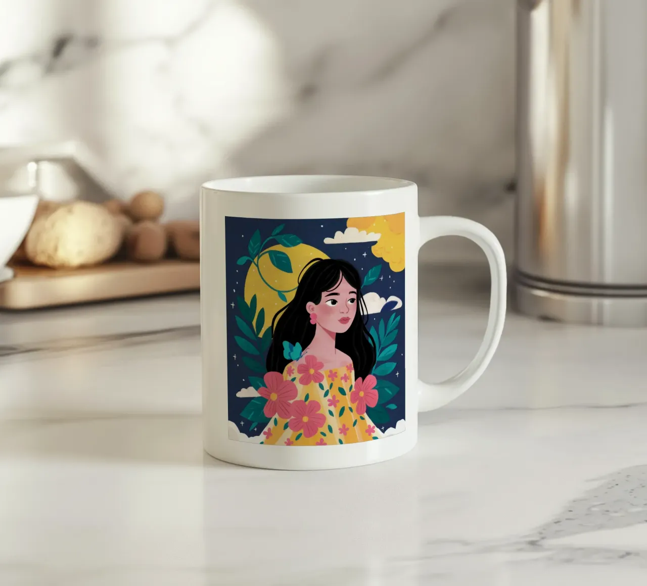 Bouquet celeste tazza in ceramica da Marigold Tiga