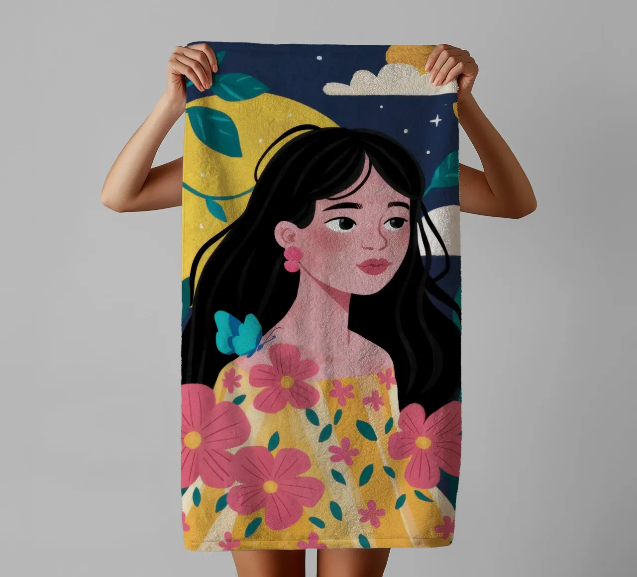 Celestial Bouquet towel by Marigold Tiga