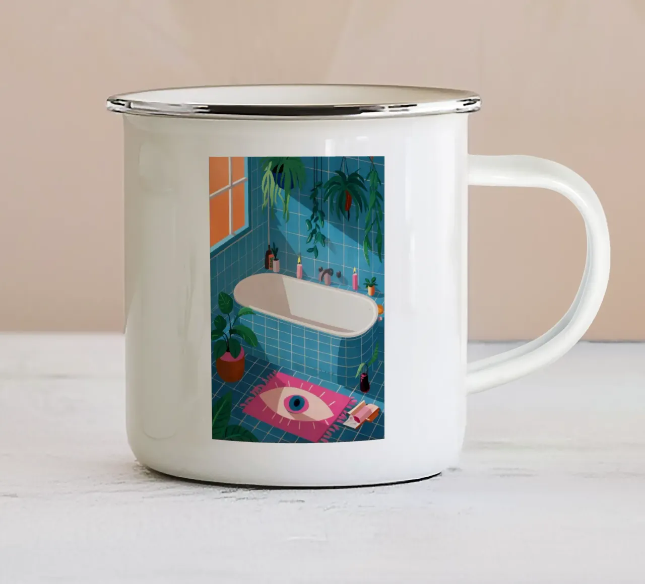 Tappeto per gli occhi Bagno tazza in smalto da Pale Aura