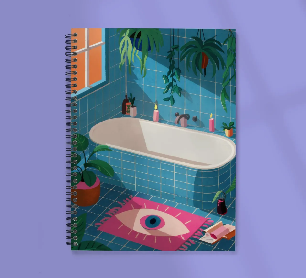 Eye Rug Bathroom spiral notebook by Pale Aura