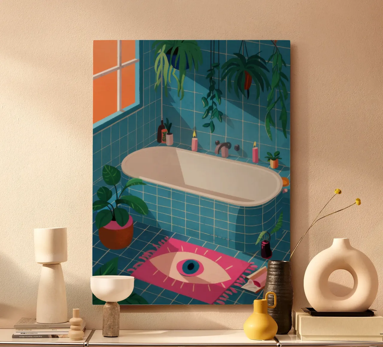 Eye Rug Bathroom alu-dibond by Pale Aura