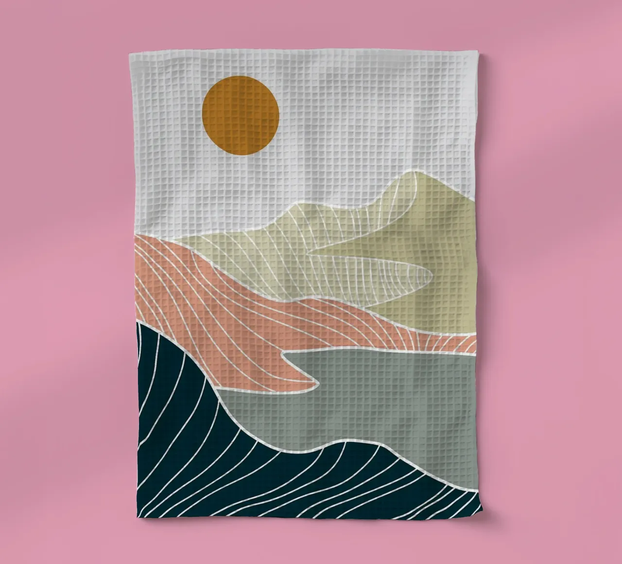 Abstract Mountain tea towel by MountainMinimalist