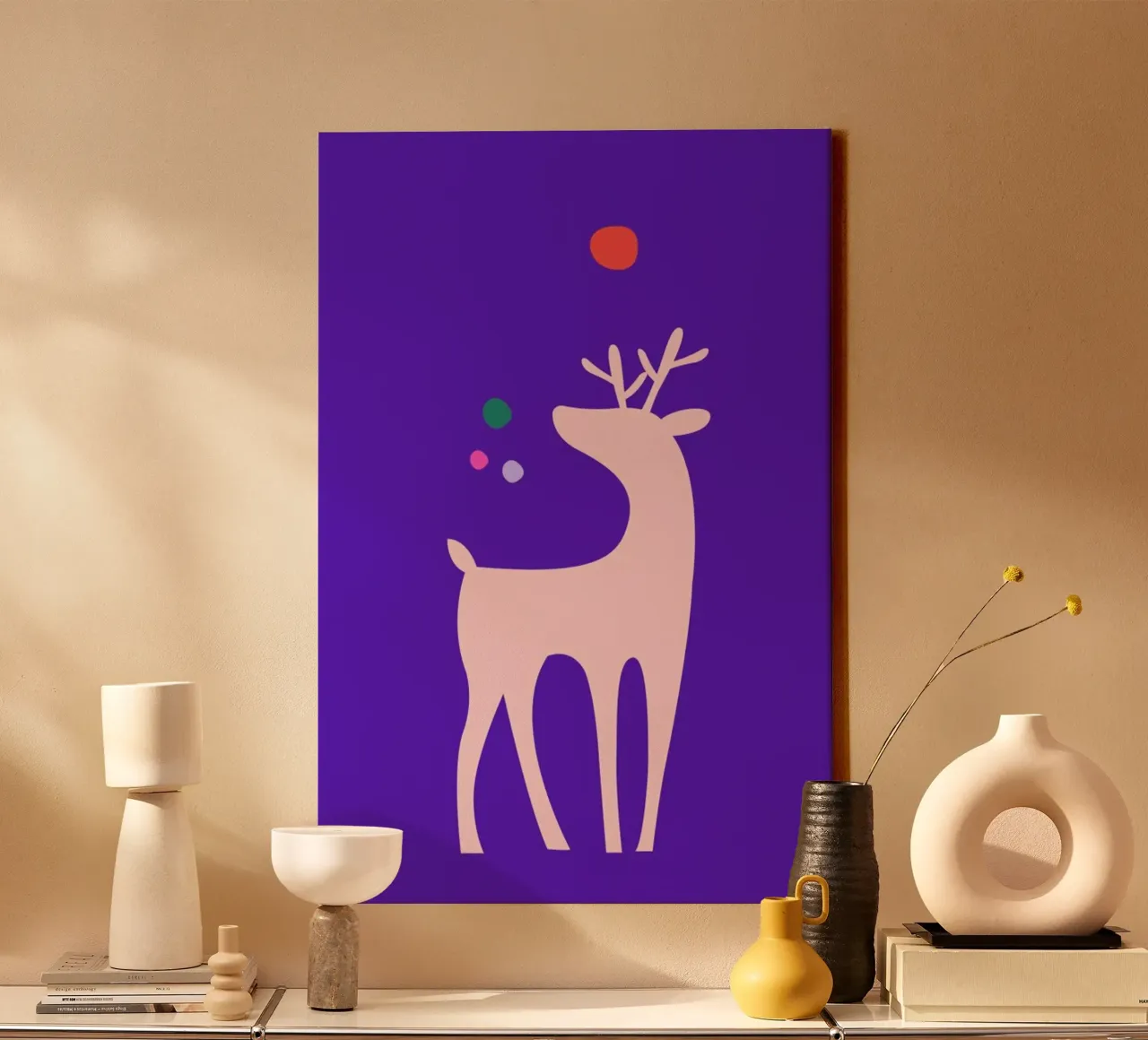 Rudolph Searching His Nose canvas met Baklijst van Kubistika