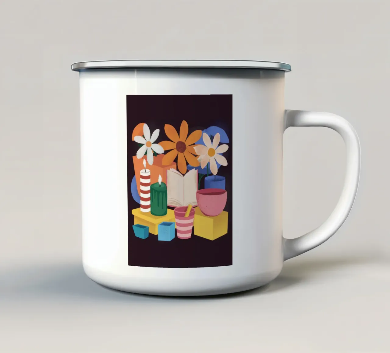 Vaso per libri Stillness tazza in smalto da Stone Decade
