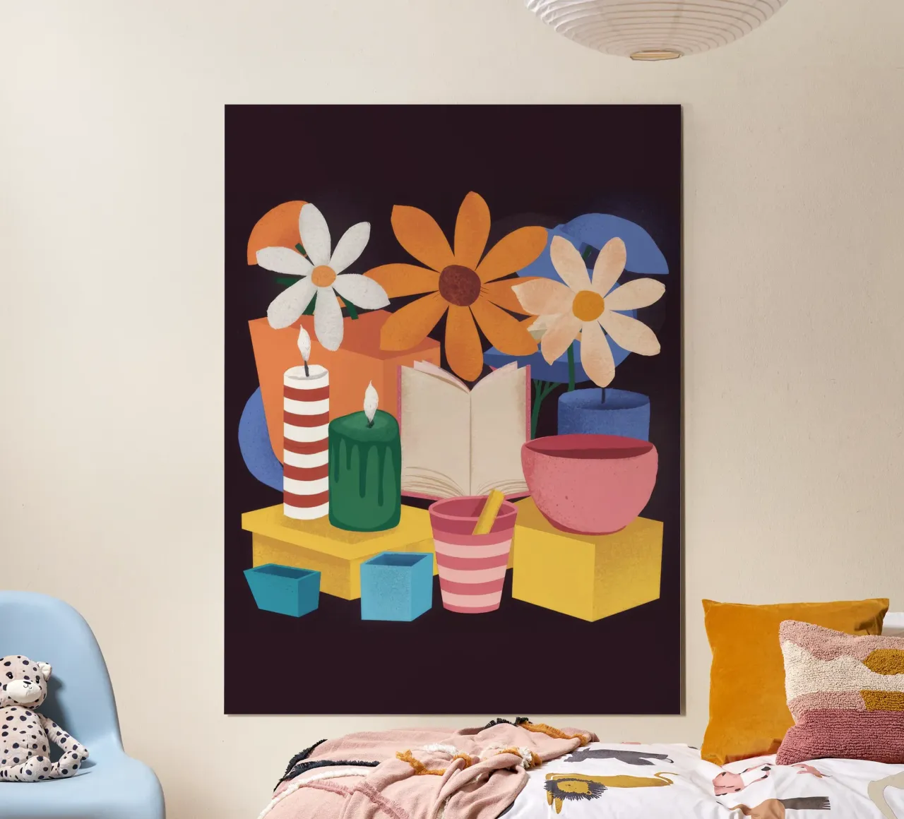 Vaso per libri Stillness poster con telaio in legno da Stone Decade