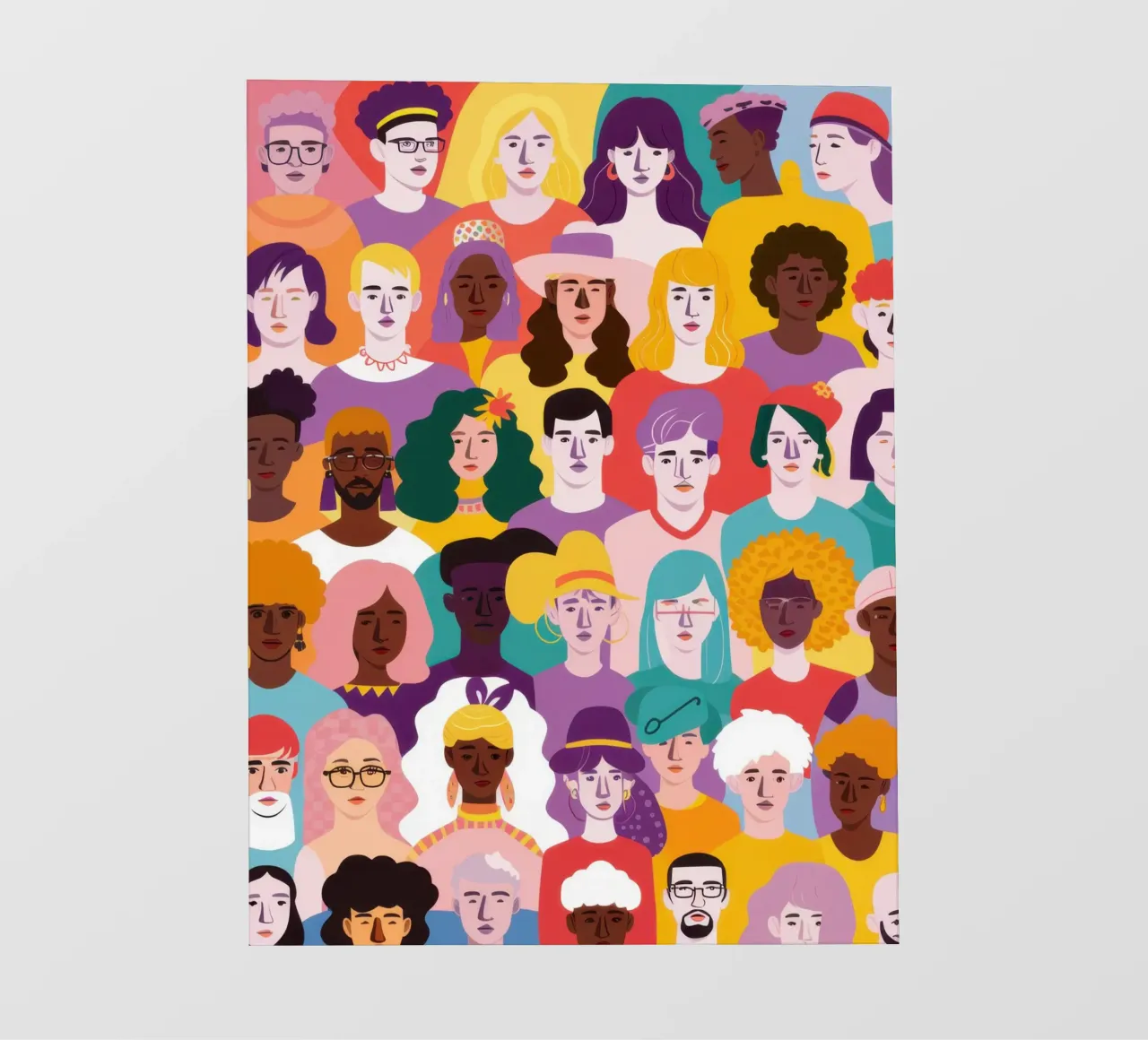 Collage di volti diversi telo in pvc da Sentinel Glow