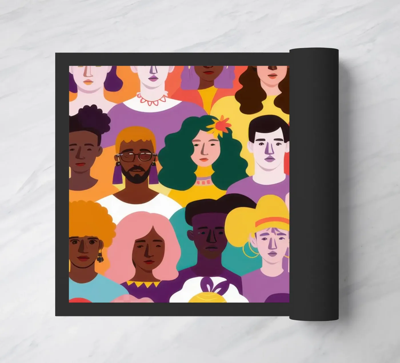 Diverse Face Collage doormat by Sentinel Glow