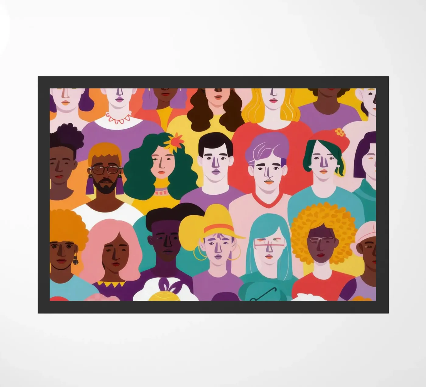 Diverse Face Collage doormat by Sentinel Glow