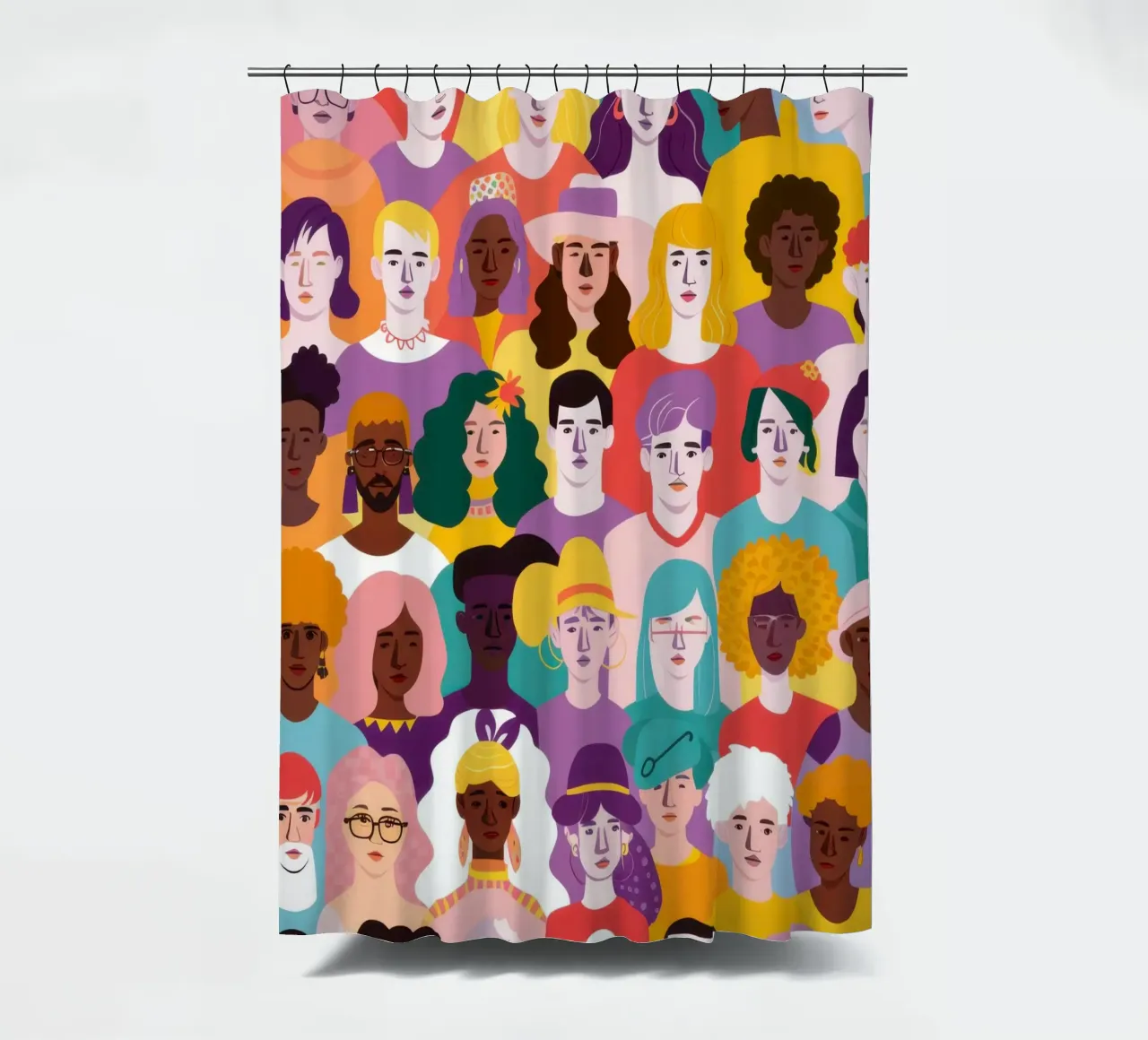 Diverse Face Collage shower curtain by Sentinel Glow