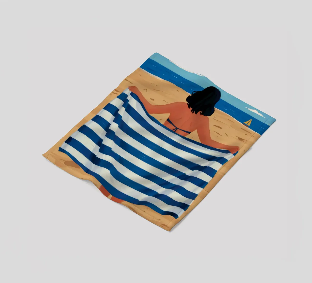 Asciugamano a righe per la spiaggia coperta in pile da Stone Decade