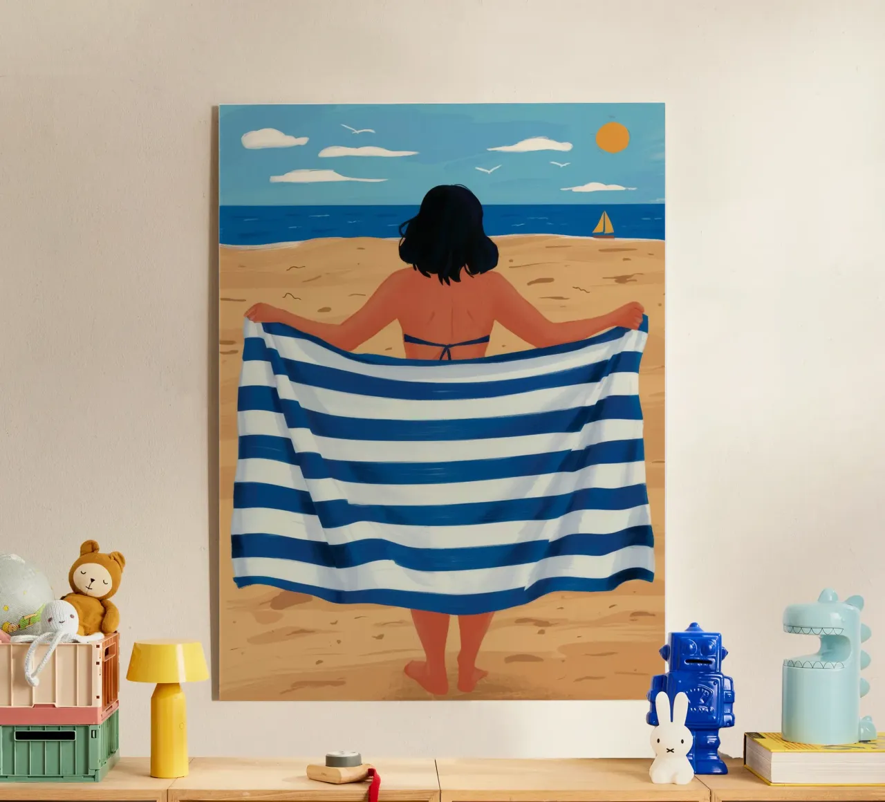 Asciugamano a righe per la spiaggia plexiglass da Stone Decade