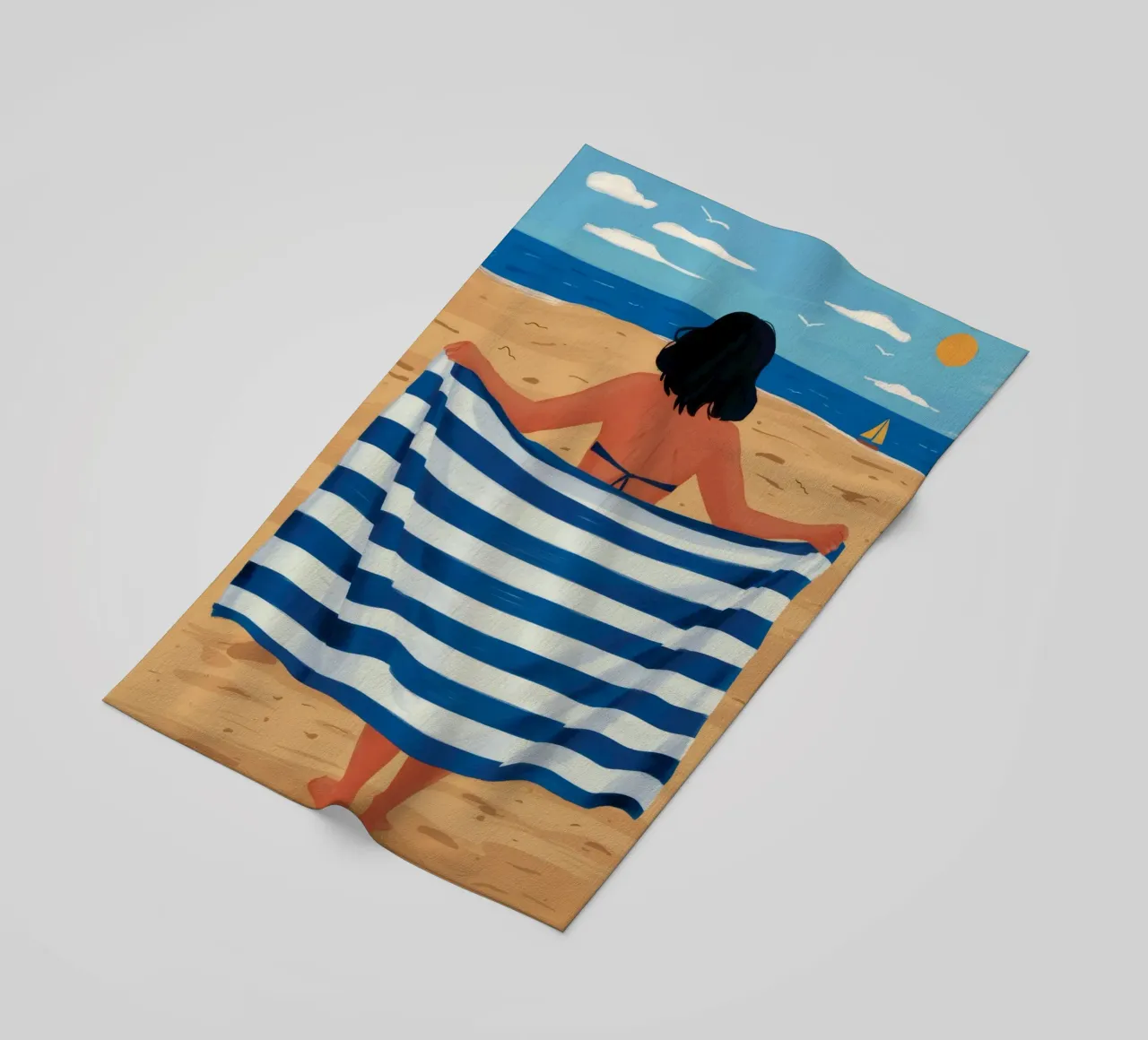 Asciugamano a righe per la spiaggia telo mare da Stone Decade