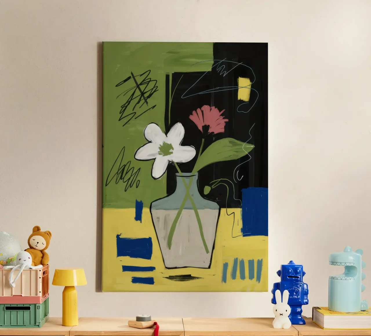 Nocturne Bloom Abstract canvas by Arcane Lines