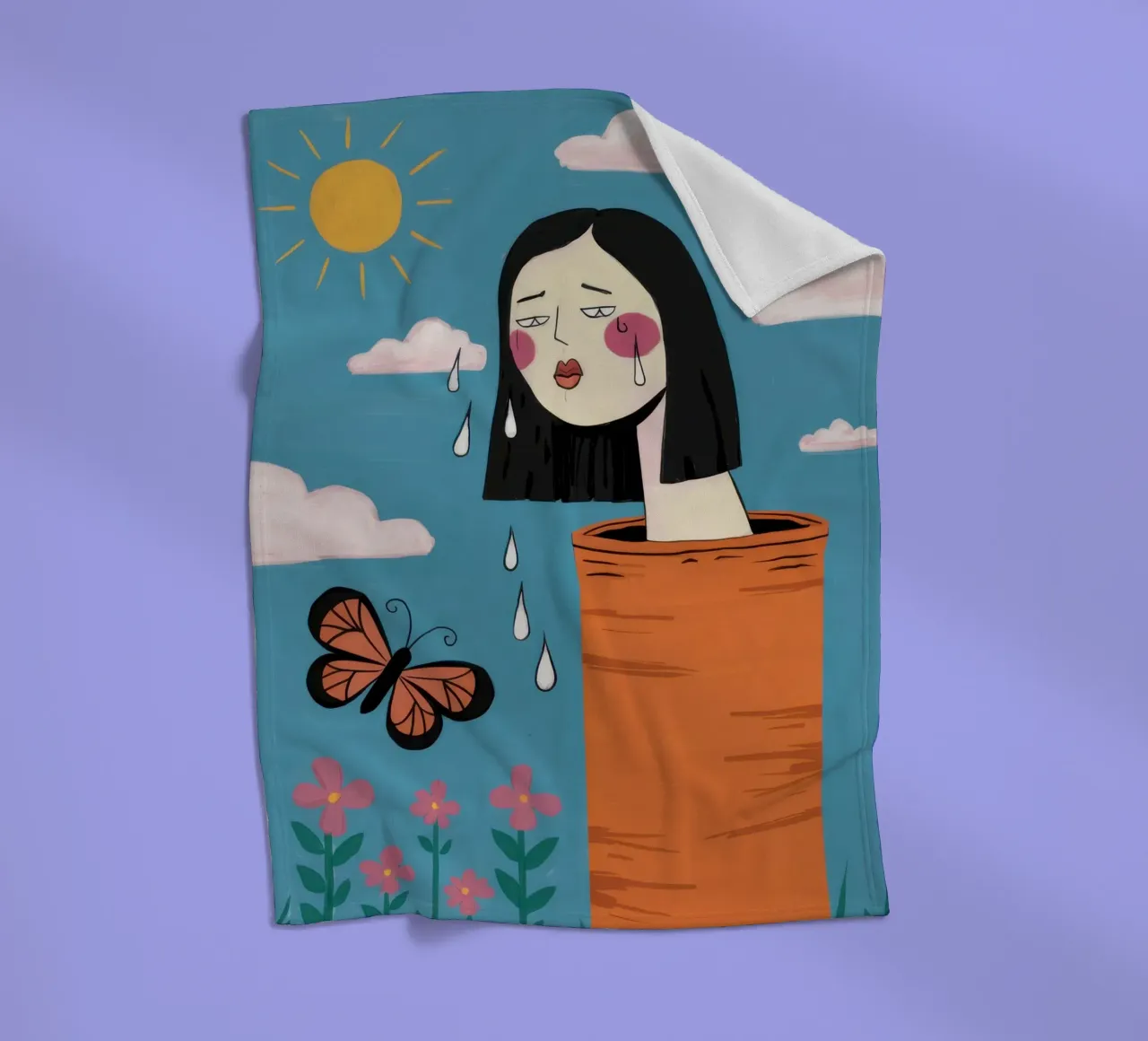 Head in the Clouds fleece blanket by Sentinel Glow