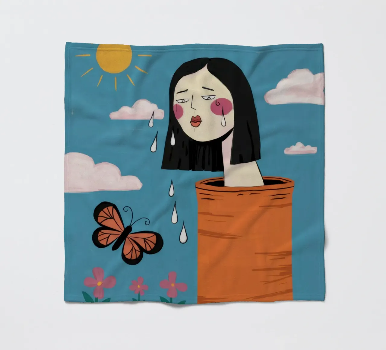 Head in the Clouds fleece blanket by Sentinel Glow