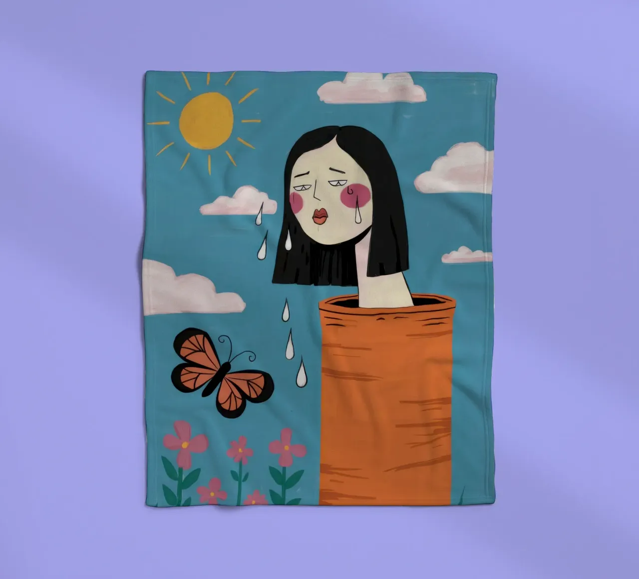 Head in the Clouds fleece blanket by Sentinel Glow