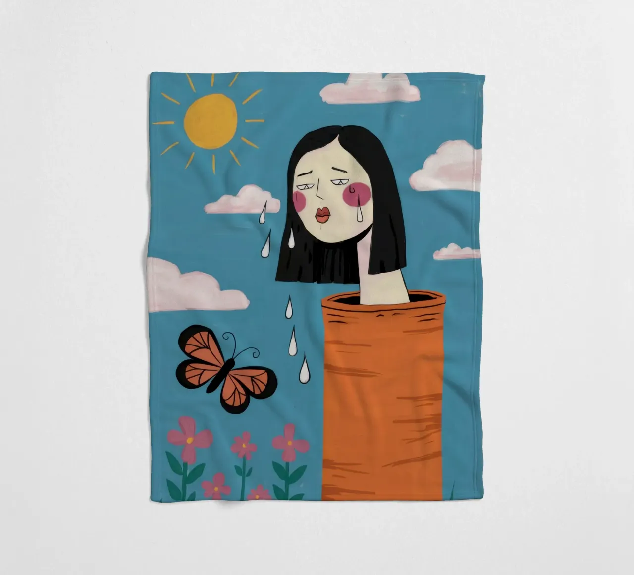 Head in the Clouds fleece blanket by Sentinel Glow