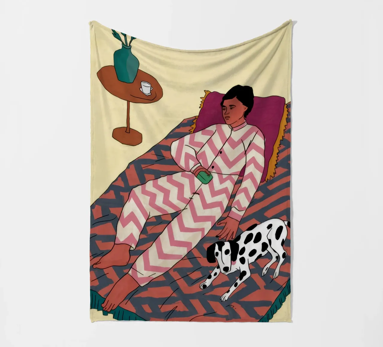 Dalmatian Daybed Dream fleece blanket by Pale Aura