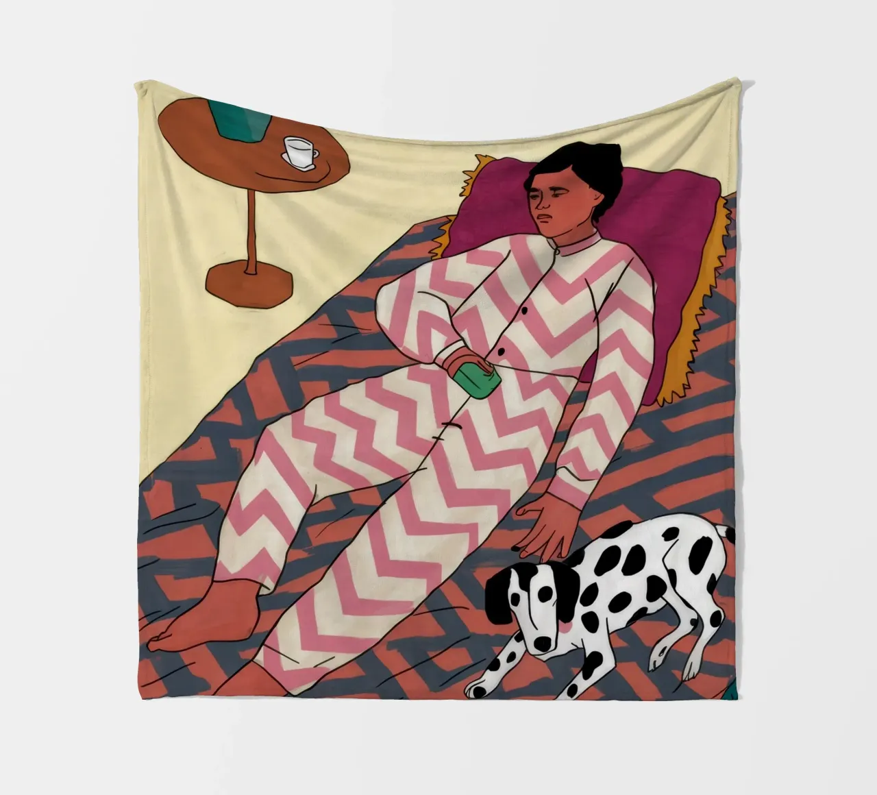 Dalmatian Daybed Dream fleece blanket by Pale Aura
