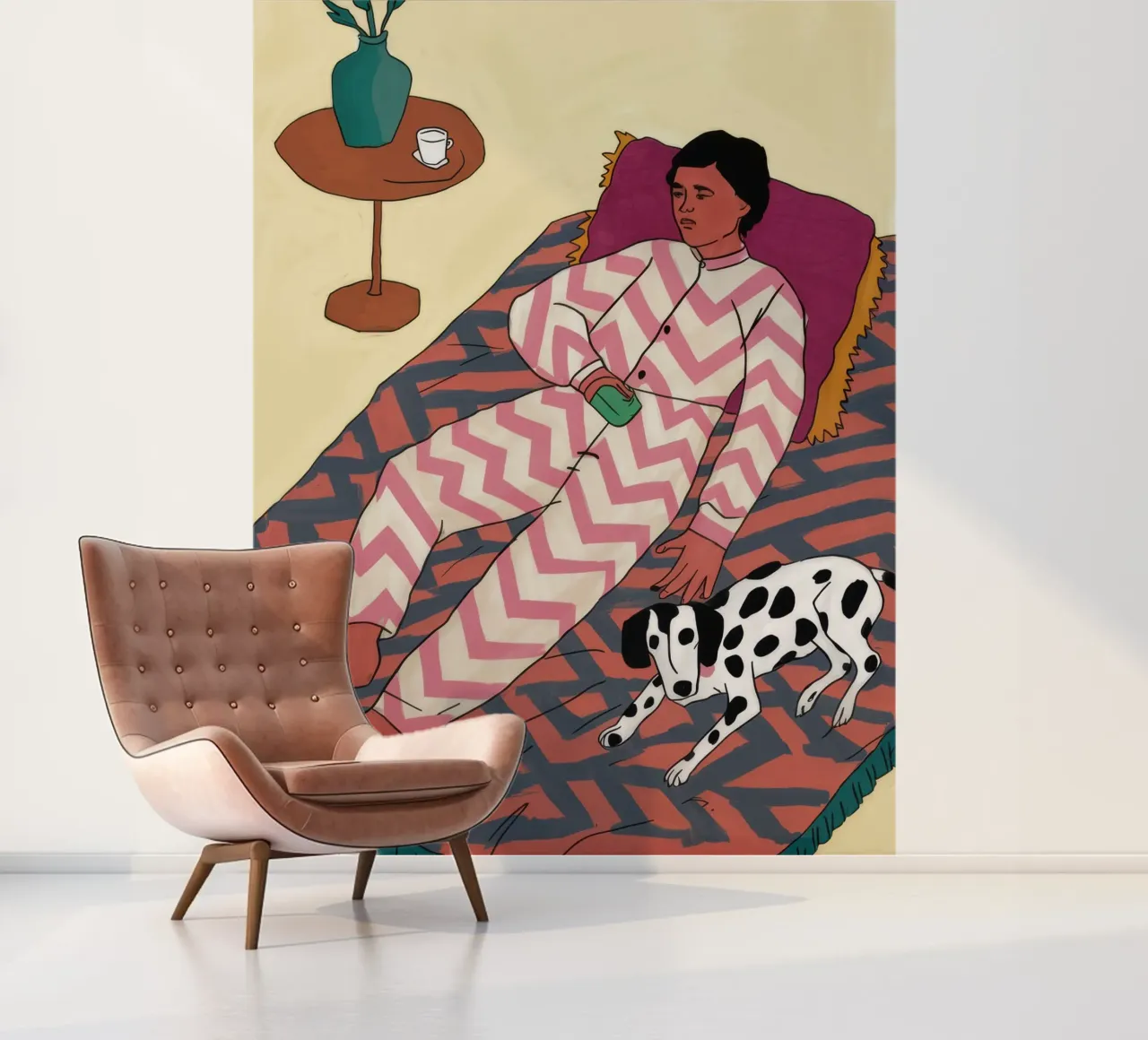 Dalmata Daybed Dream carta da parati fotografica da Pale Aura