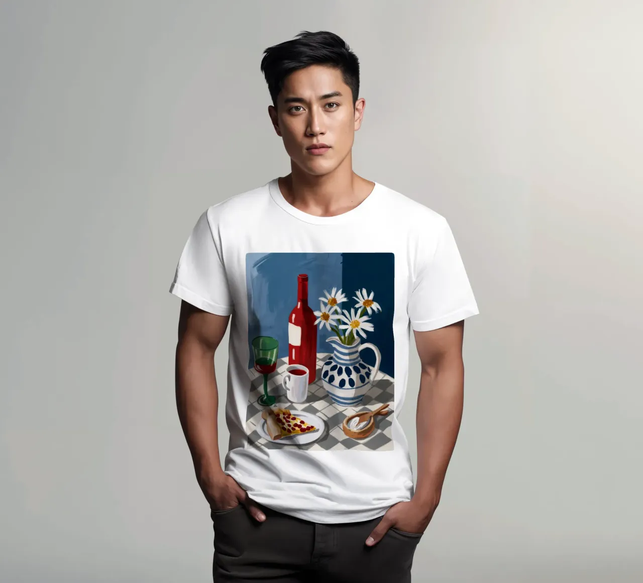Pizza e vino Stillness t-shirt da Stone Decade