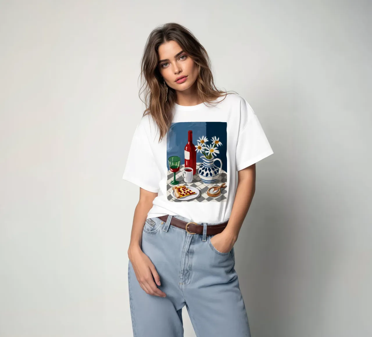 Pizza e vino Stillness t-shirt da Stone Decade