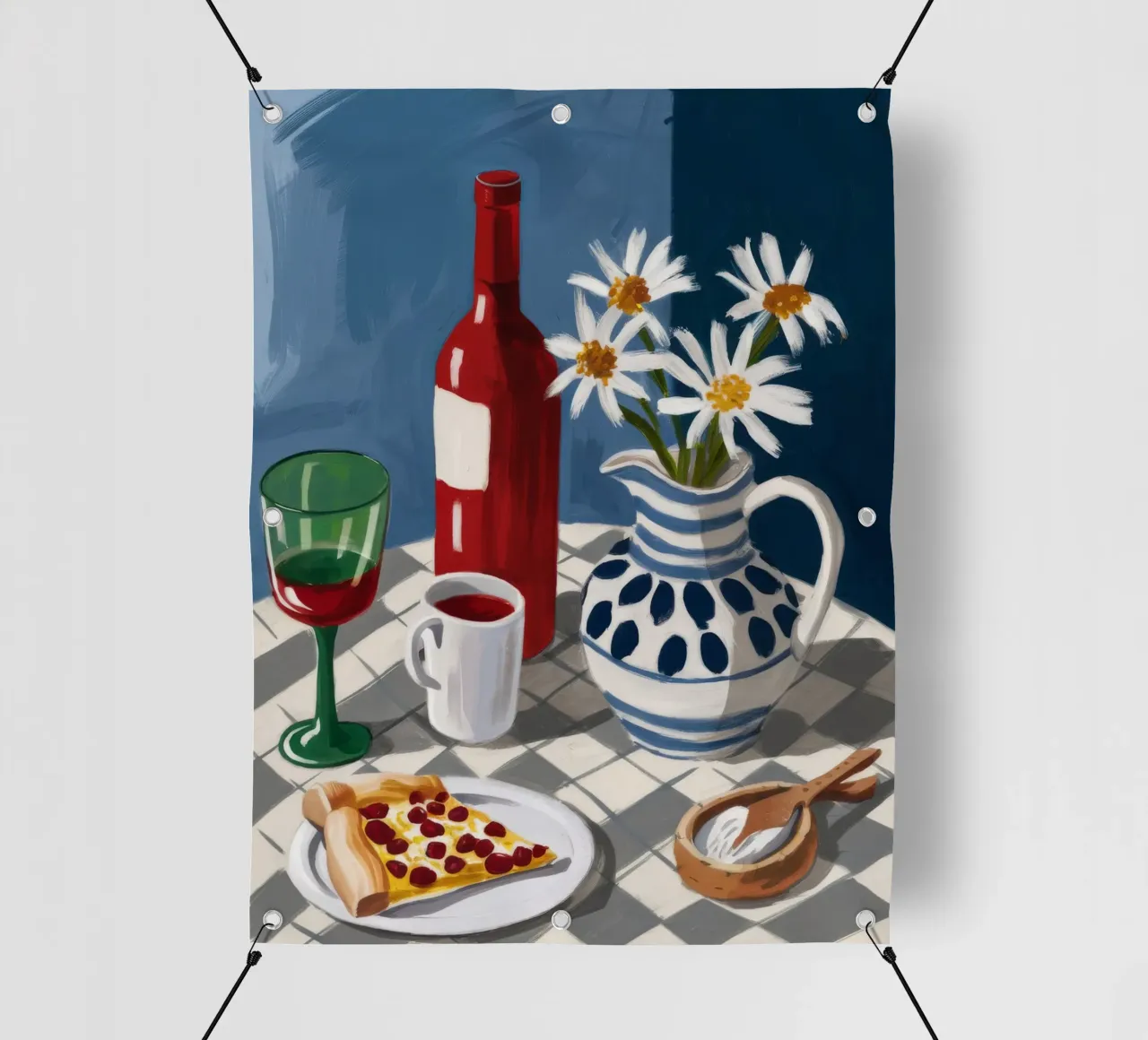 Pizza e vino Stillness telo in pvc da Stone Decade
