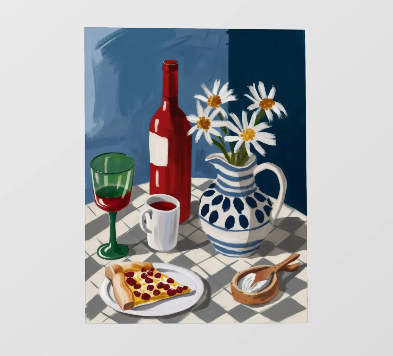 Pizza e vino Stillness telo in pvc da Stone Decade