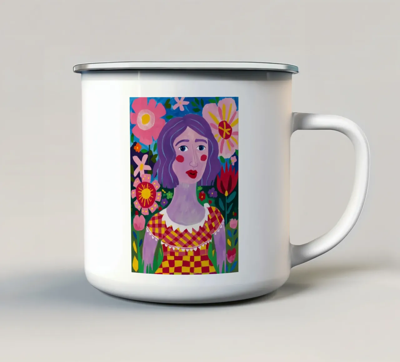 Sogno floreale viola tazza in smalto da Arcane Lines