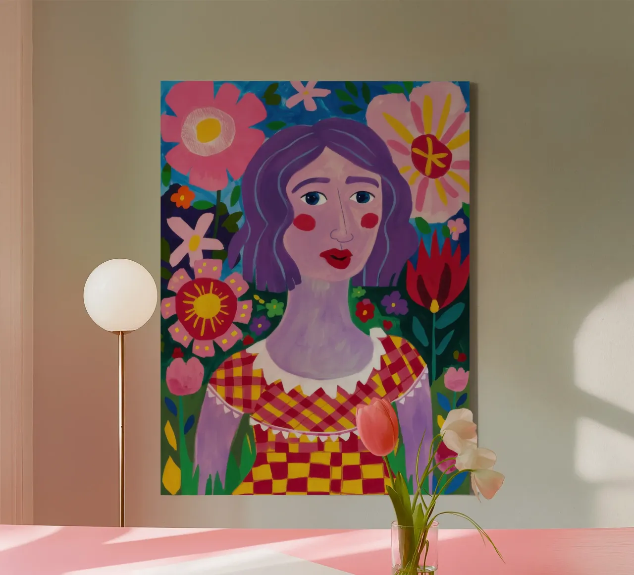 Viola Floral Dream Leinwand mit Schattenfugenrahmen von Arcane Lines