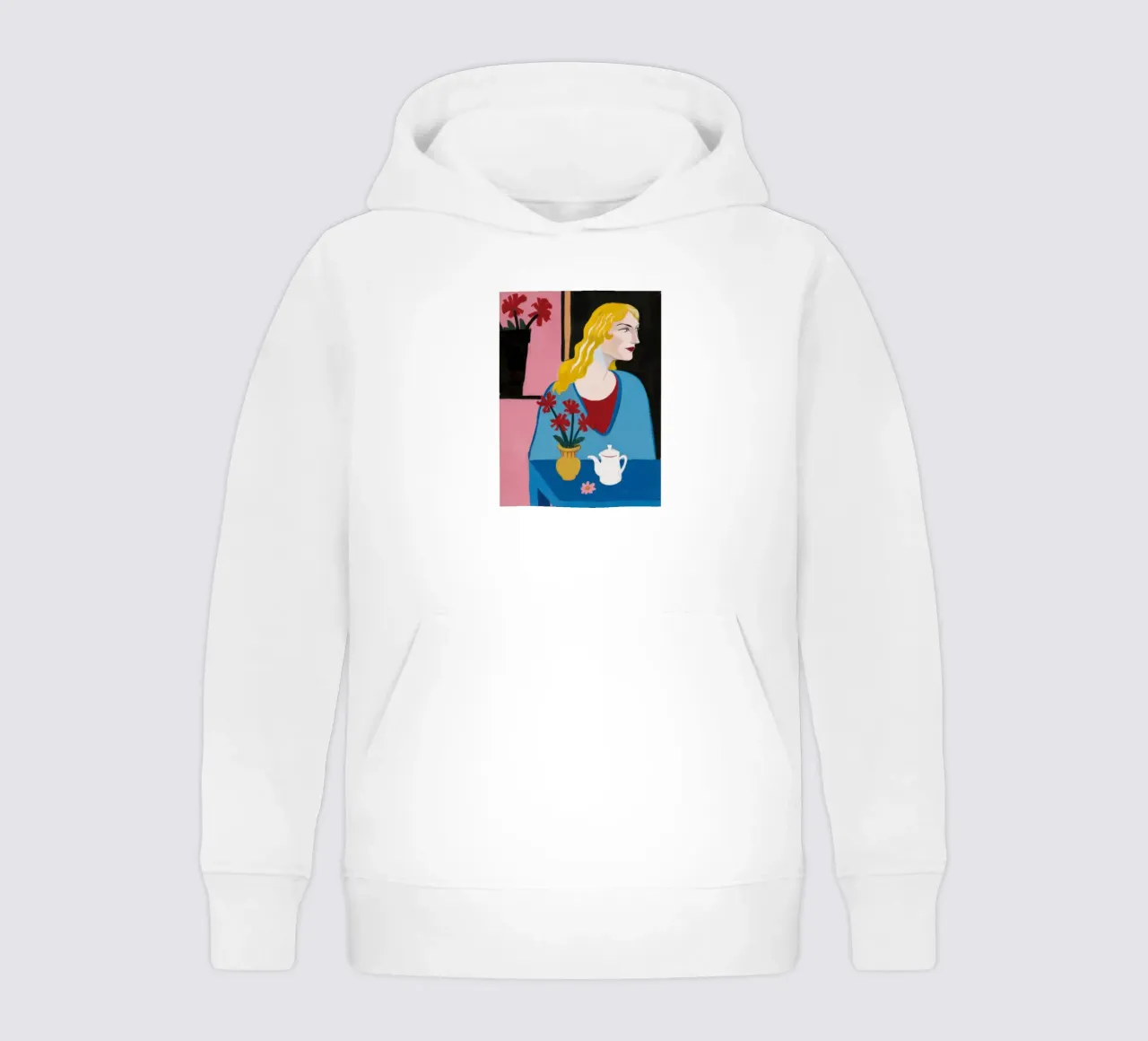 Blondine mit Teekanne Kinder Hoodie von Marigold Tiga