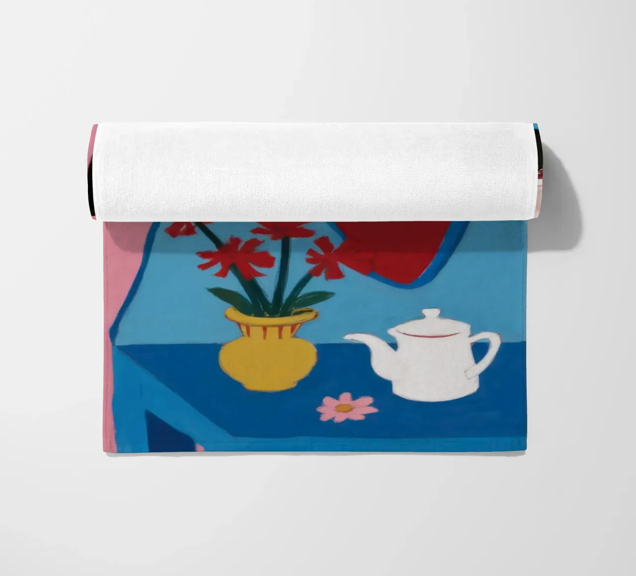 Blonde with Teapot beach towel by Marigold Tiga